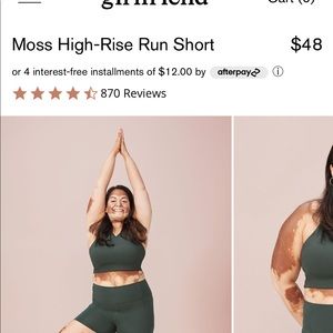 Girlfriend collective Paloma bra and run shorts